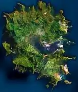 Vue satellitaire de Rapa iti.