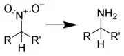 Schéma général de la réduction d'un nitroalcane en amine