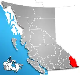 Localisation de District régional d'East Kootenay