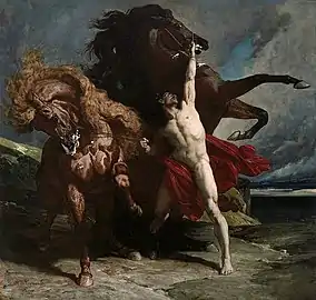 Automédon ramenant les coursiers d'Achille des bords du Scamandre Henri Regnault, 1868, musée d'Orsay.