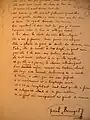 Manuscrit autographe avec une écriture de jeunesse ; texte en vers. Signature en fin de poème.