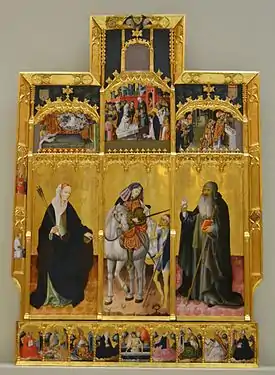 Retable de Saint Martin avec sainte Ursule et saint Antoine abbé du maître de Martí de Torres