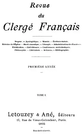Image illustrative de l’article Revue du clergé français