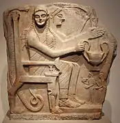 Relief à un héros spartiate. Laconie, v. 540. H. 87&nbsp;cm. Berlin