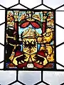 Vitrail donné par l'État de Berne, avec armoiries d'Empire, 1670.
