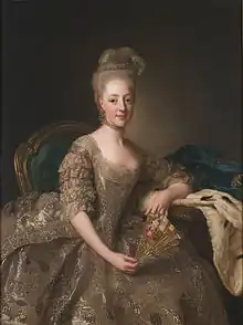 1774, portrait de Hedwige-Élisabeth-Charlotte de Schleswig-Holstein-Gottorp par Alexandre Roslin