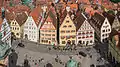 Des façades à Rothenburg ob der Tauber, en Bavière.