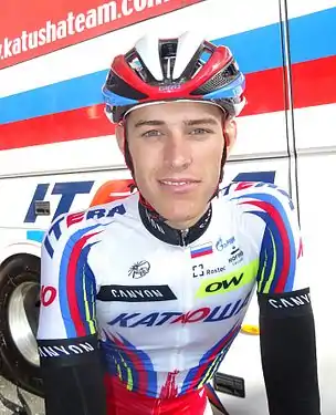 Nils Politt lors du départ de la 2e&nbsp;étape de l'Eurométropole Tour 2015 à Roubaix.