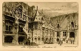 Eau-forte de Charles Pinet (série Rouen no&nbsp;9, fin du XIXe s).