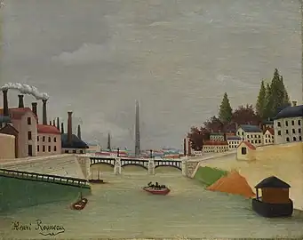 Vue du pont de Grenelle, Trocadéro, par Henri Rousseau (vers 1891).