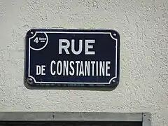 Panneau de la rue Constantine
