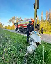 Restes d'un missile de croisière russe Kh-55 trouvés dans la région de Kiev.