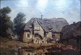 Une ferme à Ouerray (1844), huile sur toile 33&nbsp;×&nbsp;46&nbsp;cm, musée des beaux-arts de Chartres.