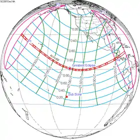 Carte de l'éclipse générale