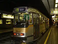 Tram 56 à la gare du Nord assurant la navette vers la gare de Schaerbeek