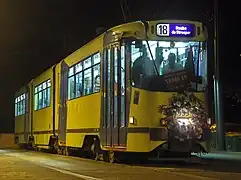 Dernier tram 18 à destination de "Houba de Strooper" le 2 juillet 2007 peu après minuit