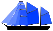 Trois-mâts goélette.