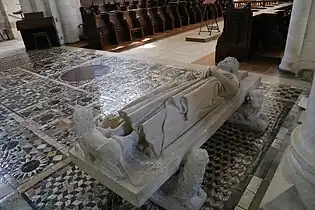 Pavement de l'abbatiale de Saint-Benoît-sur-Loire, France, XIIe siècle.