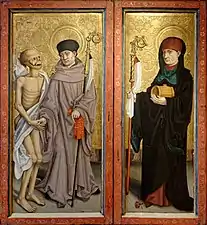 Maître à l'Œillet de Baden, Saint Fridolin et Saint Otmar, fin XVe&nbsp;siècle.