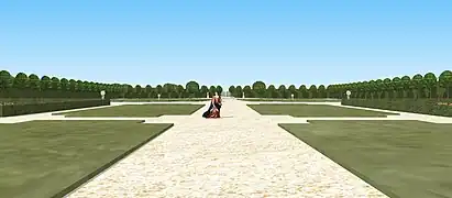 Vue depuis l'entrée du jardin à Saint-Mandé, vers 1661.