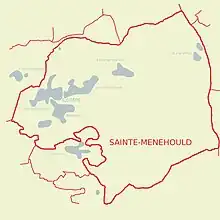Carte de Sainte-Menehould présentant les différents quartiers