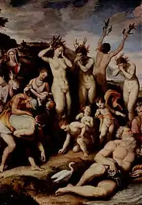 La Métamorphose en peuplier des sœurs de PhaétonStudiolo du Palazzo Vecchio, Florence.