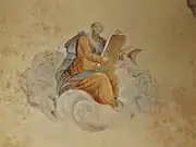 Peinture monumentale représentant saint Matthieu et son ange.