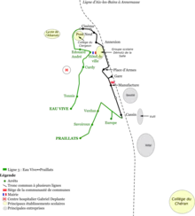 Schéma de la ligne 3 du réseau urbain J’yBus.
