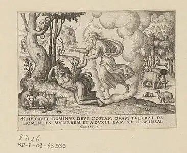 Dieu créa Ève, Étienne Delaune.