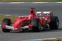 Photo de la Ferrari F2004M de Michael Schumacher à Jerez