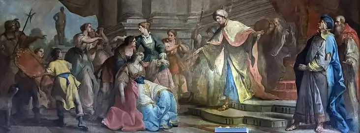 Esther s'évanouit devant Assuérus, Scuola Grande dei Carmini, Venise.