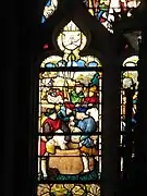 Détail d'un vitrail Renaissance.