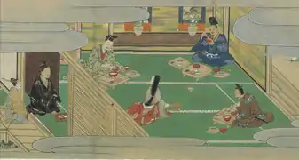 Scène 4 : partie du banquet où le guerrier défend la Voie du Milieu.