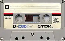 Cassette audio de 60 min de la marque TDK.