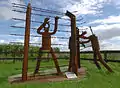 Sculpture sur le site du camp de concentration de Ladelund.