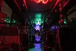 Vu intérieur du Van Hool A500 no&nbsp;243 lors de la sortie Lumières de Noël 2017.