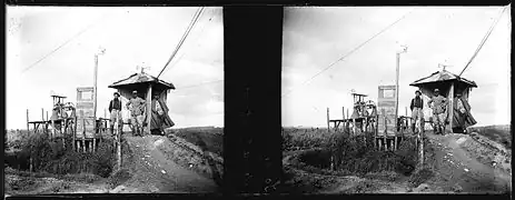 Poste de guet pendant la Première Guerre mondiale, photo Raoul Berthelé, Archives municipales de Toulouse.