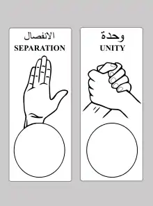 Bulletins bilingues et figuratifs pour le référendum sur l'indépendance du Soudan du Sud (2011).