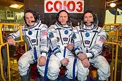 Ricky Arnold, Oleg Artemyev et Drew Feustel.