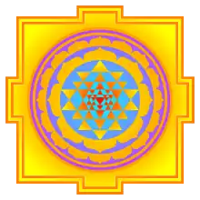 Le diagramme mystique Sri Yantra, mis en couleurs au format svg.