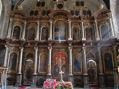 L'iconostase de l'église Saint-Nicolas de Radojevo.