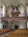 collégiale baroque, tribune et orgue.