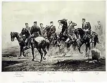 État-major de la division wurtembergeoise à la bataille de Tauberbischofsheim, 1866.