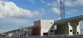 La station en construction en juillet 2023.