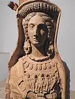 Porteuse d’offrande. Terre cuite. Lavinium, sanctuaire de Minerve., IIIe&nbsp;siècle&nbsp;av. J.-C. (396 AEC et après)