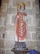 Loctudy, église Saint-Tudy, Statue de saint Tudy en bois polychrome XVIIIe&nbsp;siècle.
