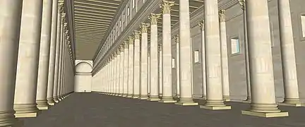 Autre vue de la stoa royale d'Hérode à Jérusalem, vers 65 après J. C.