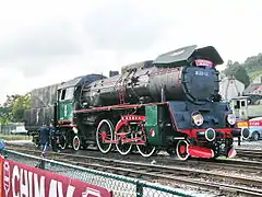 Festival Vapeur 2005 : Une invitée, la locomotive a vapeur OL49-12 (ex PKP) du Stoomtrein Maldegem-Eeklo basée à Maldegem.
