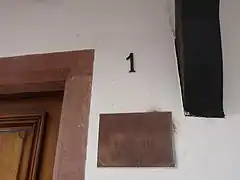 Plaque de la Fondation Johann Wolfgang von Goethe