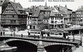 Pont national et quai Saint-Jean (vers 1908-1910)